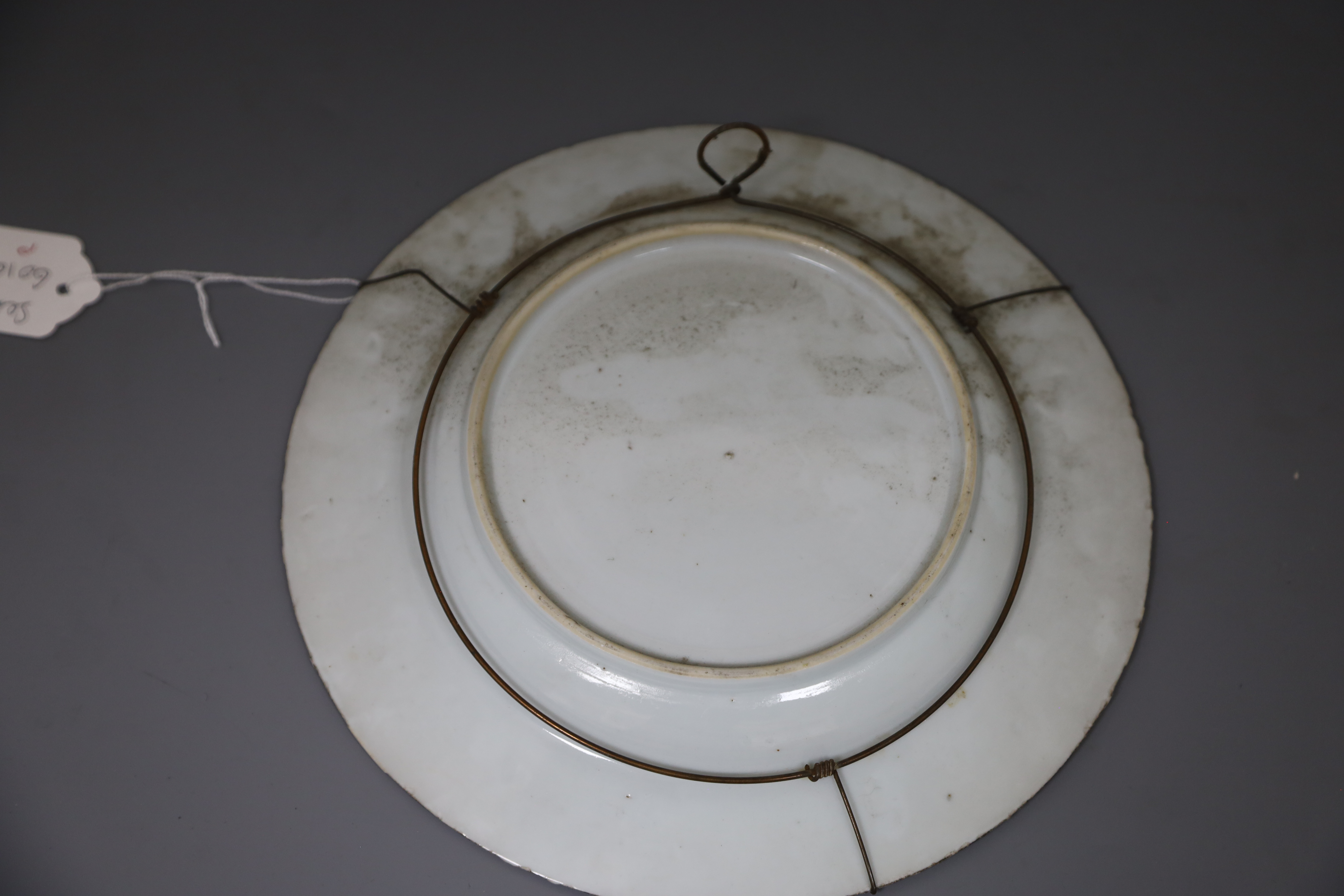 Three graduated Chinese famille rose deer, bamboo and lingzhi dishes, Qianlong period (1736-95), D. 26cm, 32cm and 38.5cm